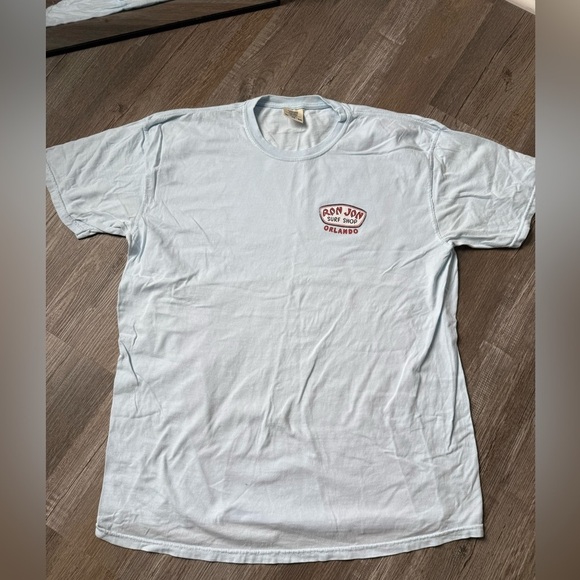 Ron Jon Surf Shop Orlando FL Graphic T-shirt Beach Light Blue Red Size XL - Picture 2 of 8